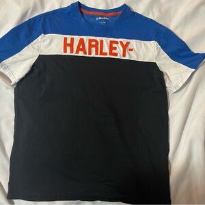 Harley-Davidson Vibrant Blue and Orange Shirt